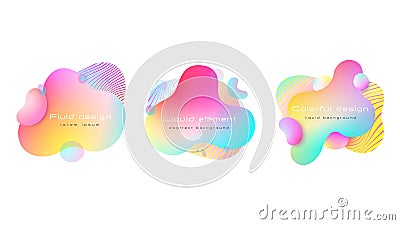 Futuristic colorful abstract liquid element set. Dynamical colored forms and line. Abstract background. Vector, EPS 10. Vector Illustration