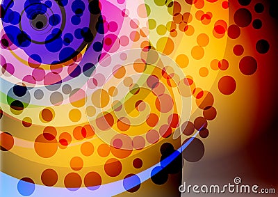 Futuristic colorful background with circles swirling in a spiral. Vector Illustration