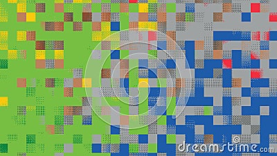 Futuristic colorful retro cubic pixel background. Stock Photo