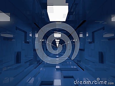 Futuristic corridor Stock Photo