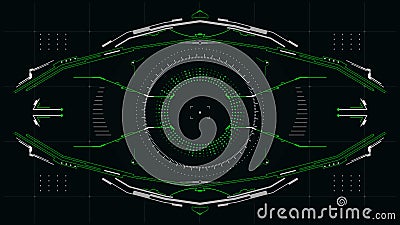 Futuristic crosshair for the hud interface Cartoon Illustration