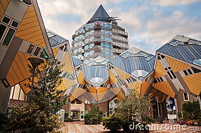 Futuristic cubic houses in Rotterdam Stock Photo