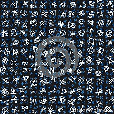 Futuristic cyberspace code digital alien matrix programming language alphabet Vector Illustration