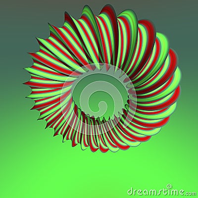 Futuristic 3D mobius ring design on a shades of green background Stock Photo