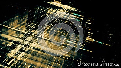 Futuristic Data Matrix Simulation Background Stock Photo