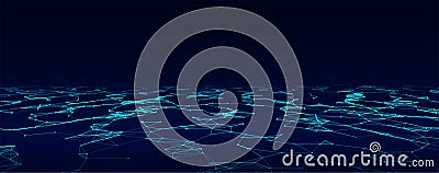 Futuristic digital data transfer concept. High-speed data flow of cryptocurrency servers. Blockchain technology. Vector Vector Illustration