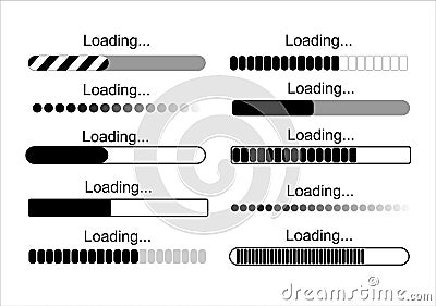 Futuristic download indicator. loading bar progress icons, load sign green vector illustration. System software update Vector Illustration