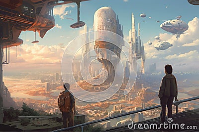 Futuristic Dreamscapes: Stunning Cityscape Photography Stock Photo