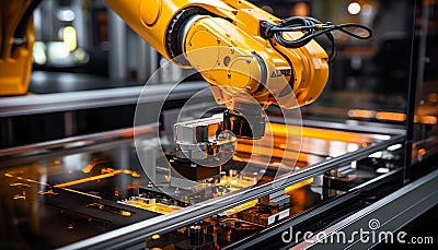 Futuristic Efficient smart Automation robot revolution production replace human AI Cartoon Illustration