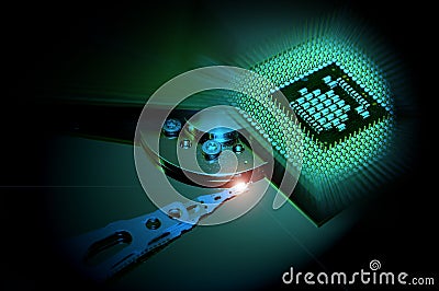 Futuristic electronic background Stock Photo