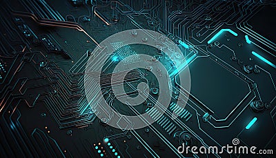 futuristic electronic digital board Stock Photo