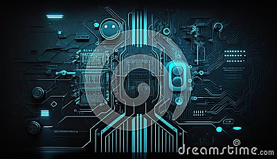 futuristic electronic digital board Stock Photo