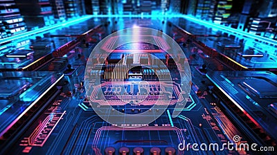 futuristic electronic digital board , Hitechnology concept , Generative AI Stock Photo