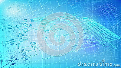 Futuristic electronic wire background Vector Illustration