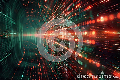 Futuristic encryption interface codes flowing in a digital stream secure and sleek Stock Photo