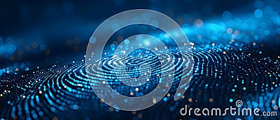Futuristic Fingerprint Scan for Secure Tech Solutions. Concept Biometric Authentication, Cutting-edge Security, Futuristic Stock Photo