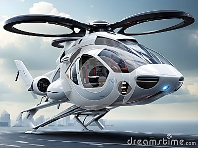 Futuristic Flightcraft: Advancing Helicopter Tech Wonders Stock Photo