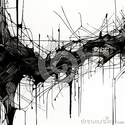 Futuristic Fragmentation: Intricate Architectures And Intertwined Networks Stock Photo