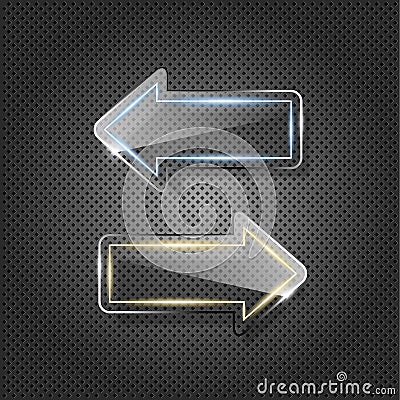 Futuristic glass arrows Vector Illustration