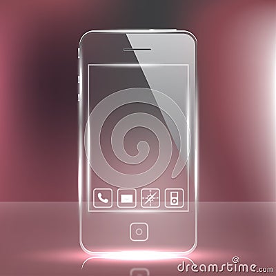 Futuristic Glass Cell Phone Vector Illustration