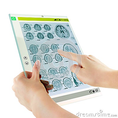 Futuristic glass tablet Stock Photo