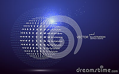 Futuristic globalization interface, a sense of science and technology abstract graphics. Vector Illustration