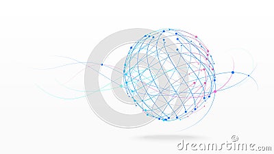 Futuristic globe data network elements background Vector Illustration