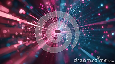 Futuristic glow neon abstract tech background. Generative AI Stock Photo