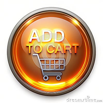 Glowing floating Add to Cart button Stock Photo