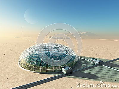 Futuristic iGreenhousei In Desert Royalty Free Stock Photos Futuristic iGreenhousei In Desert Royalty Free Stock Photos