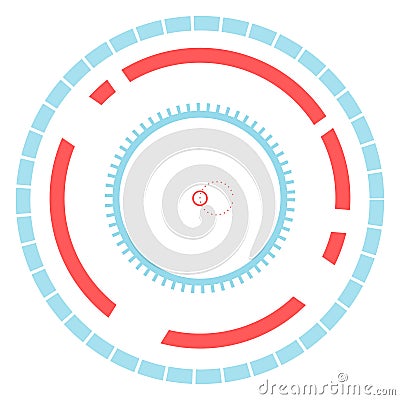 Futuristic head up display - HUD - interface with target and circular elements forming a technological background, ideal Vector Illustration