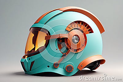 Futuristic Helmet Designed for Space Exploration With a Unique Color Scheme and Innovative Features Stock Photo