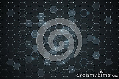 Abstract futuristic hexagon pattern background Cartoon Illustration