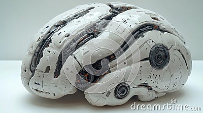 Futuristic High-Tech Brain Structure Generative AI Stock Photo