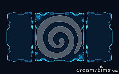 Futuristic HUD abstracts.Future blue monochome theme concept background.vector and illustration Cartoon Illustration