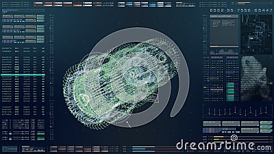 Futuristic HUD Biomedical Diagnostic Stock Photo