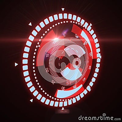 Futuristic HUD Target UX UI Interface. Cartoon Illustration