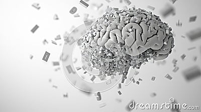 futuristic human brain in futuristic space, representing AI, IQ analysis, artificial intelligence, neural network potential, and Stock Photo