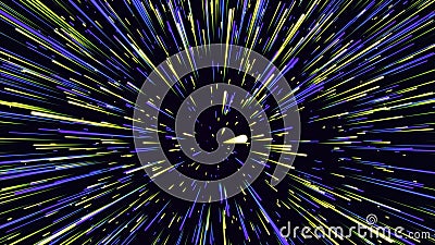 Futuristic hyperspace star travel. Abstract light ray on the speed. Explosion in universe. Movements galaxy in infiniti. Warp jump Stock Photo