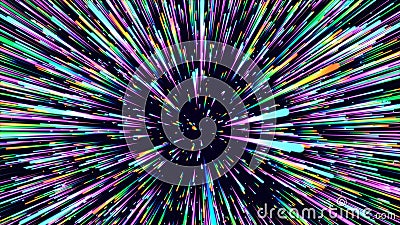 Futuristic hyperspace star travel. Abstract light ray on the speed. Explosion in universe. Movements galaxy in infiniti. Warp jump Stock Photo
