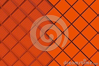 Futuristic industrial background made from orange square shapes Cartoon Illustration