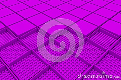 Futuristic industrial background made from violet square shapes Cartoon Illustration