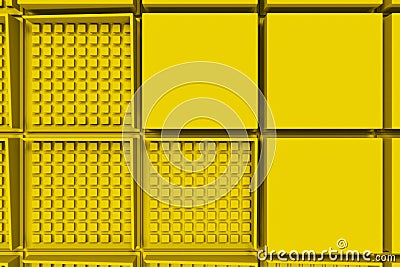 Futuristic industrial background made from yellow square shapes Cartoon Illustration