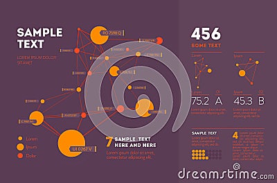 Futuristic infographic. Information aesthetic design. Complex data threads graphic visualization. Abstract data graph Vector Illustration
