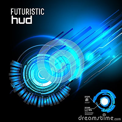 Futuristic interface, HUD, vector background Vector Illustration