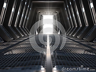 Futuristic interior Stock Photo