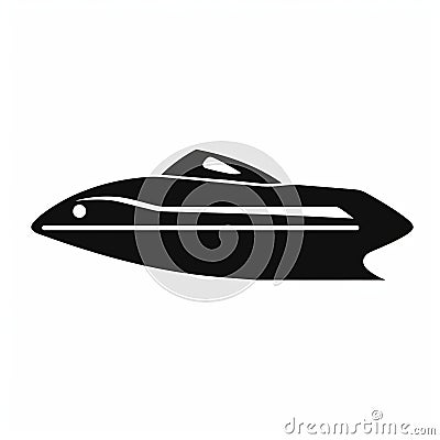 Futuristic Jetski Icon In Hyperspace Noir Style Cartoon Illustration