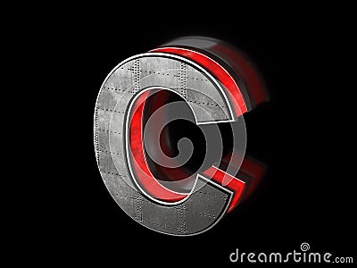 Futuristic letter C from alphabet Stock Photo