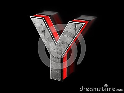 Futuristic letter Y from alphabet Stock Photo