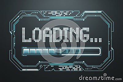 Futuristic Loading Screen Interface Display Stock Photo